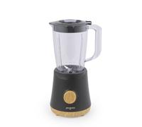 Progress Skara Jug Blender 1.5L, 500W, 2 Speed With Pulse | Stainless Steel Blades, Detachable Jug For Easy Cleaning, Black Finish, Wooden Accents, For Smoothies Juices Sauces Dips