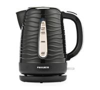Progress Wave Textured 1.7L Kettle - Auto Shut-Off, Boil-Dry Sensor, BPA-Free, Otter Controller, Anti Limescale Filter, 360° Base, Water Level Indicator, Stylish Black Finish, 2200W, EK6088PBLK