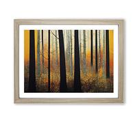 Progressive Autumn Forest Framed Print | A3 Oak Framed Wall Art | Ready to Hang | Modern Landscape Picture | Living Room Bedroom Lounge Office