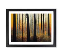 Progressive Autumn Forest Framed Wall Art Print A2 Black