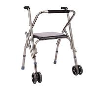 Progressive Mobility Aid Walker with 2 Wheels Rollator Self-Adjusting Stair Assist Go Up Down Stairs Ramps Steps Mobility Aid for Adults Or Seniors Folding Adjustable Double The Comfort