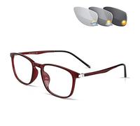 Progressive Multi-Focus Reading Glasses, Color Transition Sunglasses for Men And Women with UV400 Reader,Red,+1.50