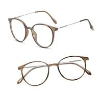 Progressive Multi-Focus Reading Glasses For Men And Women, Dual-Use Automatic Zoom, Blue Light Blocking Classes Readers(Brown/silver,3.0x)