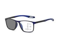 Progressive Multifocus Reading Glasses Blue Light Blocking Multifocal Computer Readers(Black/Blue,2.0 x)