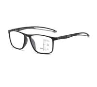 Progressive Multifocus Reading Glasses for Men Women, Ultralight 20g Sports Blue Light Blocking Computer Readers(Black/Grey,1.0 x)