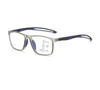 Progressive Multifocus Reading Glasses for Men Women, Ultralight 20g Sports Blue Light Blocking Computer Readers(Grey/Blue,2.5 x)