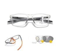 Progressive Photochromic Reading Glasses, Ultralight Anti-Blue Light Multifocal Computer Glasses For Presbyopia, Progressive Multi-Focus Intelligent Zoom(Clear,1.5x)
