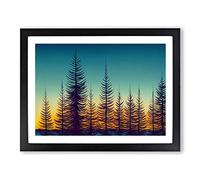 Progressive Pine Tree Forest Framed Print | A2 Black Framed Wall Art | Ready to Hang | Modern Floral Picture | Living Room Bedroom Lounge Office
