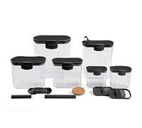 Progressive ProKeeper Baker's Airtight Kitchen Storage Canister Container Set for Flour, Sugar & More, Keeps Ingredients Fresh, with Accessories (Black)