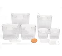 Progressive ProKeeper Baker's Airtight Kitchen Storage Canister Container Set for Flour, Sugar & More, Keeps Ingredients Fresh, with Accessories (White)
