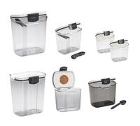 Progressive ProKeeper Baker's Airtight Kitchen Storage Canister Container Set for Flour, Sugar & More, Keeps Ingredients Fresh, with Accessories (Multicolor, 7- Piece)
