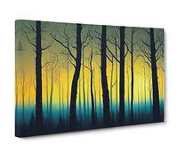 Progressive Summer Forest Canvas Wall Art Print Ready to Hang, Framed Picture for Living Room Bedroom Home Office Décor, 30x20 Inch (76x50 cm)