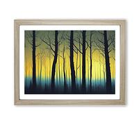Progressive Summer Forest Framed Print | A2 Oak Framed Wall Art | Ready to Hang | Modern Landscape Picture | Living Room Bedroom Lounge Office