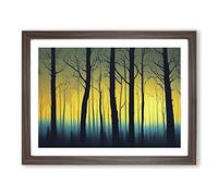 Progressive Summer Forest Framed Print | A2 Walnut Framed Wall Art | Ready to Hang | Modern Landscape Picture | Living Room Bedroom Lounge Office