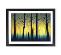 Progressive Summer Forest Framed Print | A4 Black Framed Wall Art | Ready to Hang | Modern Landscape Picture | Living Room Bedroom Lounge Office