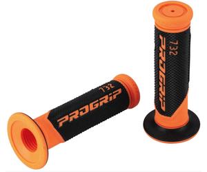 PROGRIP 732 Handlebar grips 7/8 inch closed, black-orange