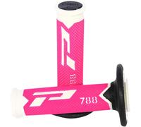 Progrip 788 Pa078800WFXN Progrip Motocross Handlebar Grips-White/Fluorescent Pink/Black