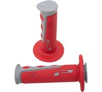 PROGRIP Handlebar grips 793, Cross, grey/red, for 7/8 inch handlebars, closed, black-red