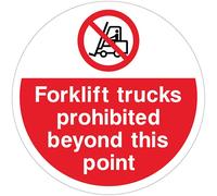 Prohibition Floor Graphics - Forklift Trucks Prohibited - 400 mm - Anti-slip - Heavy Duty - Self-adhesive