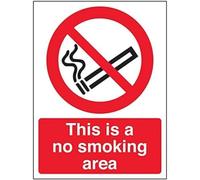 Prohibition No Smoking - This Is A No Smoking Area - 150 X 200mm