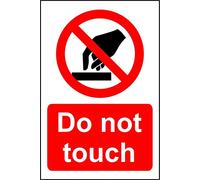 Prohibition signs Do not touch Safety sign - Self adhesive sticker 150mm x 100mm