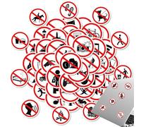 Prohibition Sticker Multilingual - Prohibited Stickers 50 USA | Lively Faded | 2 Waterproof Stickers | Prohibited Signs Warning Signs 10 Home Use, Multi-Purpose | Prohibited Stickers