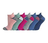 Prohike 6 Pairs Ladies Cushioned Low Cut Breathable Ankle Trainer Socks For Casual Running Walking Fitness Outdoor Sports Multicolour UK Size 4-8 (EUR 37-42)
