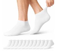 Prohike Trainer Socks, Cotton Rich, Breathable, Cushioned, Ankle Length, for Running, Gym & Everyday Wear, 12 Pairs, Men & Women (White 6-11 (Men))