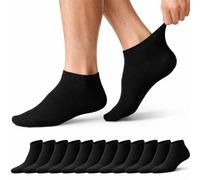 Prohike Trainer Socks, Cotton Rich, Breathable, Cushioned, Ankle Length, for Running, Gym & Everyday Wear, 12 Pairs, Men & Women (Black 6-11 (Men))
