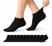 Prohike Trainer Socks, Cotton Rich, Breathable, Cushioned, Ankle Length, for Running, Gym & Everyday Wear, 12 Pairs, Men & Women (Black 4-8 (Women))