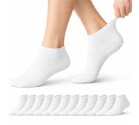 Prohike Trainer Socks, Cotton Rich, Breathable, Cushioned, Ankle Length, for Running, Gym & Everyday Wear, 12 Pairs, Men & Women (White 4-8 (Women))
