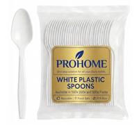 ProHome Reusable Plastic Tablespoons Pack of 100 - Premium Table Spoons, Dessert & Cereal Spoons Cutlery, BPA-Free, Durable & Dishwasher Safe for Daily Use (500)
