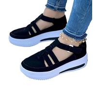PROIDL Swezida Walking Shoes | Thick Bottom Shoes for Traveling,Orthopedic Arch Support, Swezida Casual Sandals, Walking Shoes for Exercise Black