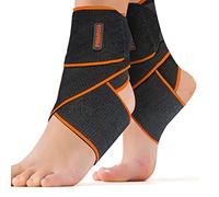 PROIRON Ankle Support Brace 2 PACK, Adjustable Ankle Brace Wrap Strap for Sports Protect, Plantar Fasciitis Achilles Tendonitis Ligament Damage Injury Recovery, One Size for Men Women