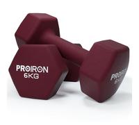 PROIRON Anti-Slip Hex Neoprene Dumbbell Pair 6kg