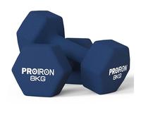 PROIRON Anti-Slip Hex Neoprene Dumbbell Pair 8kg