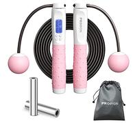PROIRON Cordless Skipping Rope, Digital Wireless Jump Rope Adjustable Weights/Length Jumping Rope with Calorie Counter, Weighted Jump Rope for Fitness, Crossfit, Exercise, Boxing, MMA, Gym(Pink)