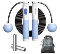 PROIRON Cordless Skipping Rope, Digital Wireless Jump Rope Adjustable Weights/Length Jumping Rope with Calorie Counter, Weighted Jump Rope for Fitness, Crossfit, Exercise, Boxing, MMA, Gym(Blue)