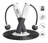 PROIRON Cordless Skipping Rope, Digital Wireless Jump Rope Adjustable Weights/Length Jumping Rope with Calorie Counter, Weighted Jump Rope for Fitness, Crossfit, Exercise, Boxing, MMA, Gym(Grey)