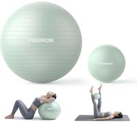 PROIRON Exercise Balls Set 2 in 1, Soft Pilates Ball 25cm & Pregnancy Yoga Ball Anti-Burst 55cm 65cm 75cm, Gym Swiss Balls with Pump for Labour, Fitness, Stability, Physio