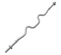 PROIRON EZ Bar, EZ Curl Bar 1 inch, Curling Bar 4ft, 1200mm Weight Lifting Bar with Spinlock Collars, Solid weights Bar for Weightlifting Bicep Muscle Workout Body Building