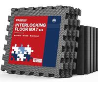 PROIRON Gym Floor Mats, 30 x 30cm Foam Exercise Mats, 1cm Interlocking Floor Tiles, Gym Flooring Puzzle EVA Rubber Mats for Garage, Home Workout, Fitness Equipment, Swimming Pool (18 Tiles|17 Sq Ft)
