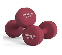 PROIRON Neoprene Dumbbell Weights Pair for Women 1kg 1.5kg 2kg 3kg 4kg 5kg 6kg 7kg 8kg 10kg, Arm Hand Exercise Weights (Red Wine-2 x 8KG)
