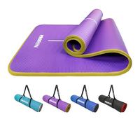PROIRON Pilates & Yoga Mat - Extra Thick Foam, Non-Slip, Home Gym with Carrying Strap - 1830mm x 660mm x 10mm (Purple & Yellow)