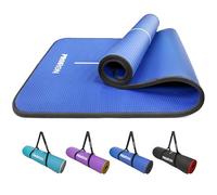 PROIRON Pilates & Yoga Mat - Non-Slip, Extra Thick Foam, Home Gym with Carrying Strap - 1830mm x 660mm x 10mm (Blue & Black)