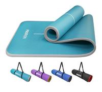 PROIRON Pilates & Yoga Mat - Non-Slip, Extra Thick Foam, Home Gym with Carrying Strap - 1830mm x 660mm x 10mm (Cyan & Gray)