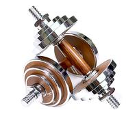 PROIRON Steel Dumbbell with Walnut Handle - 20kg Adjustable Dumbellsweights Set for Men Women, Hand Weight Pair, Free Weights for Strength Training Equipment Home Gym Fitness