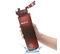PROIRON Water Bottle 1L for Bike, Running, Cycling, Gym, Leak Proof Sports Water Bottles with Flip Top Lid, Filter & Protein Shaker Included, Red