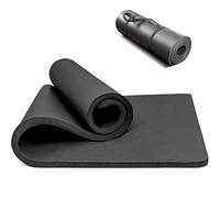 PROIRON Yoga Mat Extra Thick 15MM - NBR Yoga Matt Exercise Fitness Foam Large Padded Non-Slip High Density for Pilates, Stretching, Home Gym Workout Men Women with Carry Strap (1800mm x 610mm, Black)