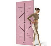 PROIRON Yoga Mat with Alignment Exercise Fitness Mat Extra Thick Non-Slip Training Mats for Sports Pilates Gym Mats Resistance Mat with Carrying Bag 173 x 61 x 0.4 cm - Pink